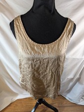 Victoria's Secret Gold Label Size M Pure Silk Beige Tank Top