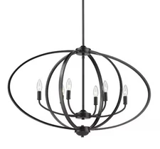 6 Light  Chandelier Linear Pendant in Durable Style 22.88 inches High by 36.25