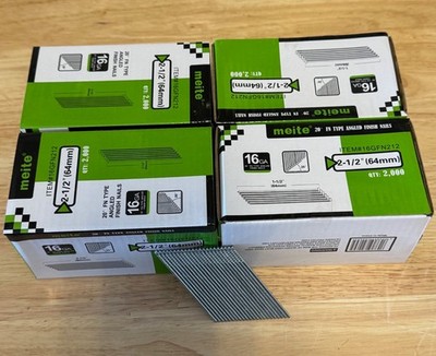 2-1/2'' 16 Gauge Angled Finish Nails for Paslode, DeWalt, Millwaukee 8,000/Cs.