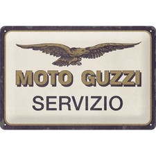 Retro tin sign metal sign vintage 8 x 12 in - Moto Guzzi - Servizio