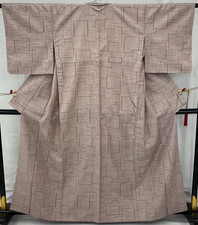 Japanese Vintage Kimono Silk Purple Komon Traditional Authentic Length 62 in