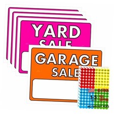 5-Pack Double-Sided Yard Sale Sign Kits with 1400 pcs Sale Pricing Style-A
