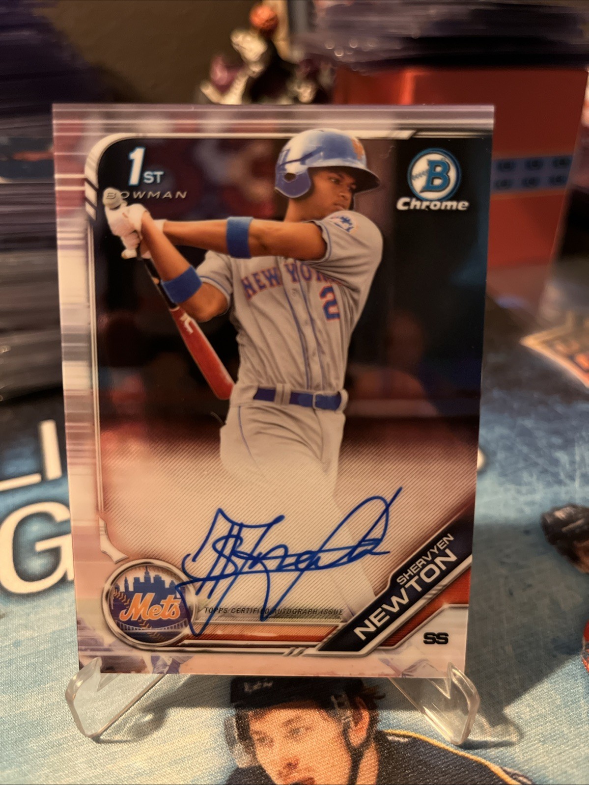 Shervyen Newton 2019 Bowman Chrome 1st Bowman Rookie Auto CPA SN