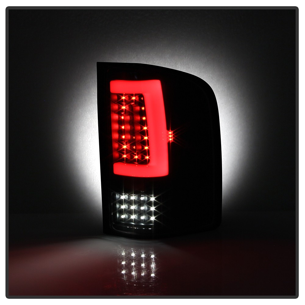 Black 2007-2013 Chevy Silverado 1500 Headlights+LED Tube Tail Lights Brake Lamps