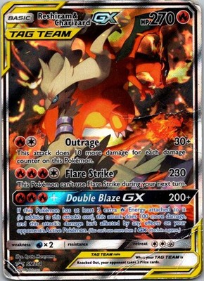 Reshiram & Charizard GX Promo SM Promos SM201 Damaged