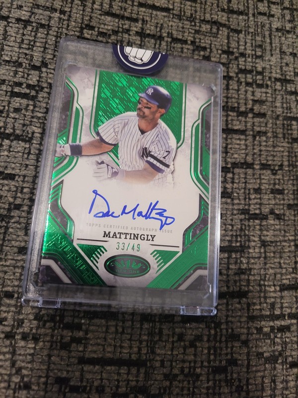 2025 Topps Tier One Prime Performers ON CARD Auto - Don Mattingly Green Foil /49