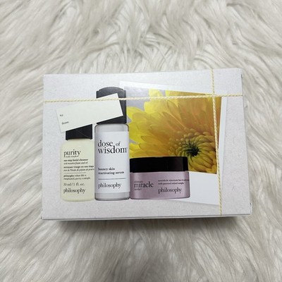 Philosophy Skincare Essentials Mini Cleanser, Serum And Face Cream NIB Free Ship