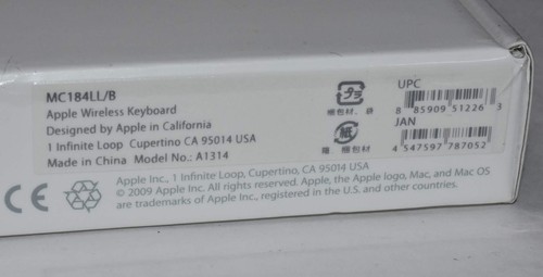 Apple A1314 Tastiera Wireless - Inglese USA (MC184LL/B) NUOVA - Foto 2 di 4