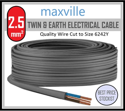 PRYSMIAN & TRADEFIX 2.5mm TWIN & EARTH Electric Sockets Cable Wire 6242Y FAST FREE DELIVERY