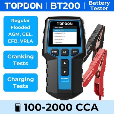 TOPDON BT200 Autobatterietester 24V 12V Lasttester Ladesystem Analyzer UK