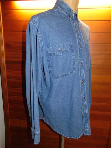 Vintage Cabela's Heavy Denim Long Sleeve Shirt Size XL 100% Cotton Button Collar - Bild 6 von 7