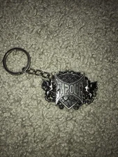 Tapout Keychain Dark Grey Metal Dragons MMA Cage Mixed Martial Arts Y2K