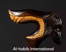 Hand craved raven handle wooden walking cane raven walking stick best GF