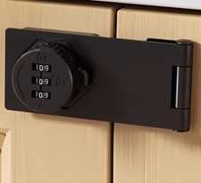 Keyless 3Digit Combination Lock Cabinet Doors Twist Knob Hasp Latch Black