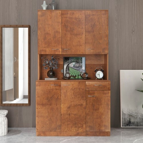 70.87" Tall Wardrobe& Kitchen Cabinet, with 6-Doors, 1-Open