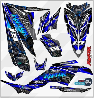 RAPTOR 350 GRAPHICS KIT DECALS STICKERS ATV FREE SHIPPING 12mil G.