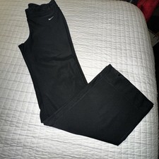 Nike Dri Fit Wide Leg Training Pants Black Ladies Small Vintage