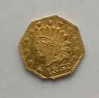 1852 Indian Head Wreath Gold Octagon Fractional Coin #9