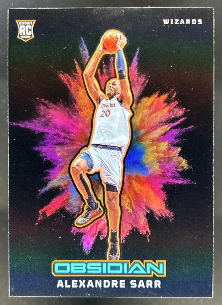 2024-25 Panini Obsidian Alexandre Sarr Black Color Blast RC Rookie #21 Wizards