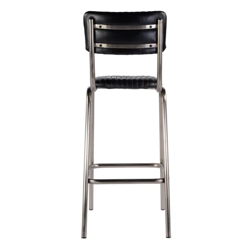 Butler Specialty Company Waylon 31"H Seat Leather and Iron Bar Stool - Black - Picture 6 of 8