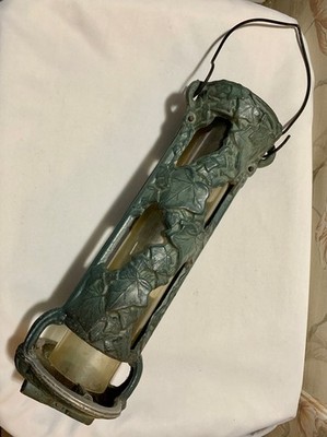 Vintage John Wright Cast Iron Bird Feeder with Ivy Design 21'' Including Hanger
