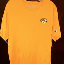 Champion Missouri Tigers NCAA Gold Fan T-Shirt XL College Football Shirt