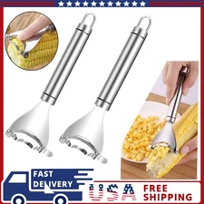 Stainless Steel Corn Cob Peeler Stripper Remover Kitchen Cutter Thresher Tool