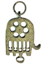 Hanging Good Luck Elephant Decorative Hanging Key Hanger Brass Metal Ornate