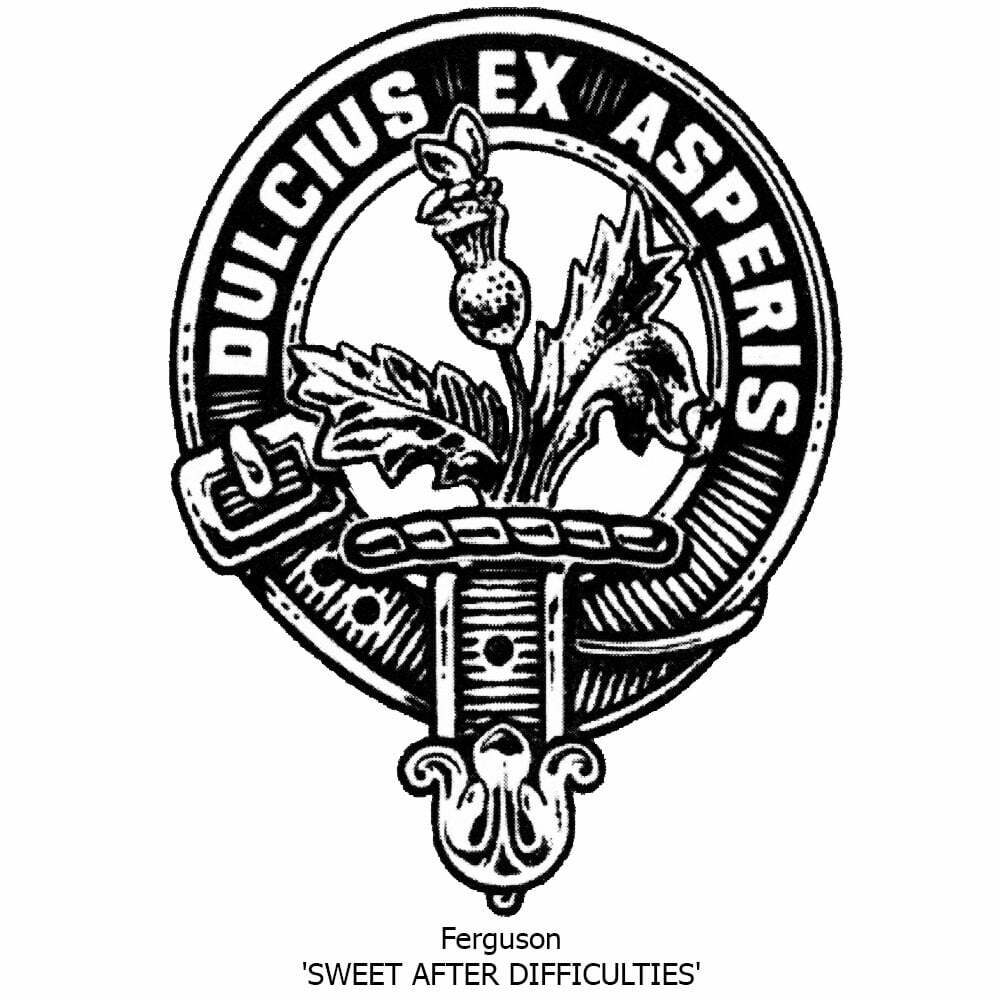 Art Pewter Ferguson Clan Crest 6oz Hip Flask Box Set (S) HF6 S-C23