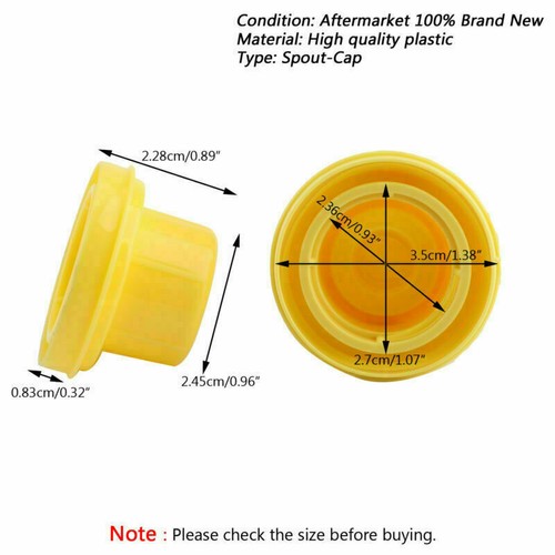 15PCS YELLOW SPOUT CAP Top For Fuel GAS CAN BLITZ 900302 900092 900094 CA - Picture 2 of 8