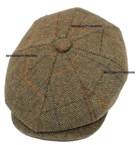 Peaky Blinders Winter Hat Newsboy Flat Cap Herringbone Tweed Wool Baker Boy - 第 16/17 張圖片