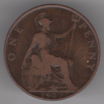 United Kingdom 1d Penny 1902 Bronze Coin - Normal Tide | eBay UK