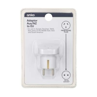 EU Travel Adaptor for AU/NZ Appliances Bali Asia Areas Middle East ...