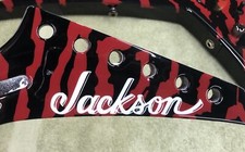 Jackson Headstock Logo - Vinyl Guitar Replacement Black White 4  