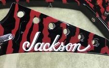 Jackson Headstock Logo - Vinyl Guitar Replacement Black White 4”