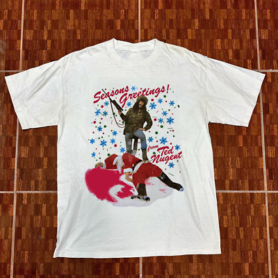 Ted Nugent Killed Santa Seasons Greetings White All Size T-Shirt