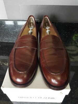 Manolo Blahnik braune Halbschuhe Leder Größe 6,5