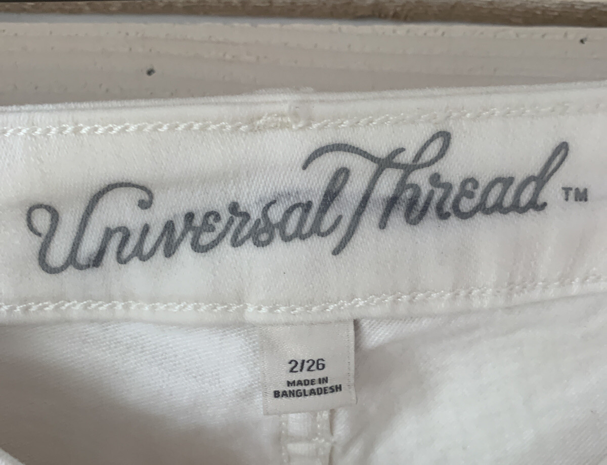 Universal Thread Button Through Jeans White High … - image 5