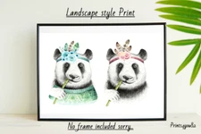 PANDA A4 PRINT POSTER PICTURE WALL ART HOME DECOR UNFRAMED NEW GIFT FUN