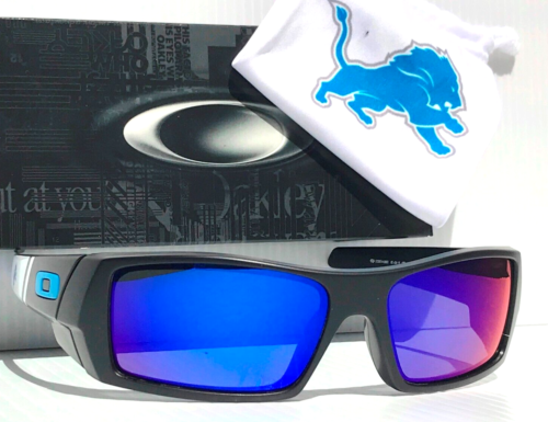 NFL Oakley GASCAN DETROIT LIONS nero opaco polarizzato Galaxy blu occhiali da sole 9014 - Foto 1 di 12