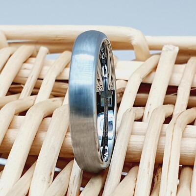 Comfort Fit Silver Tungsten Ring Simple Thin Promise Ring Women's Wedding Band