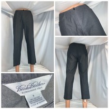 Brooks Brothers Pants Sz 8 Gray Blue Cotton Nylon Flat 26  Inseam YGI E0-228