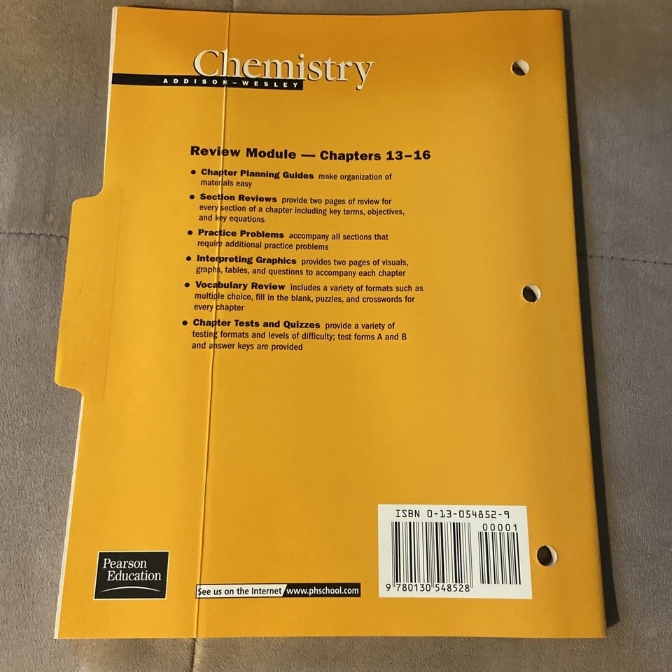 Chemistry Review Module Chapter 13-16 Addison-Wesley with Answer Key - Image 3 of 4