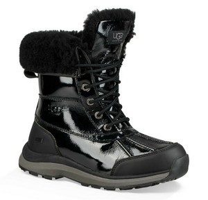 black patent snow boots