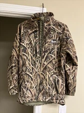 Banded 1/2 Zip Pullover Mens S Mossy Oak Blades Shadow Grass Camo Duck Hunting