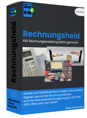 Rechnungsprogramm PDF Rechnung erstellen auch §19 Kleinunternehmer -  kein Excel