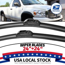 24"+24" Premium Rubber Beam Wiper Blades for 2002-2008 Dodge Ram 1500 2500 3500