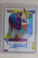 Sterlin Thompson - 2022 Leaf Vivid Baseball Base Autograph White Parallel #18/25