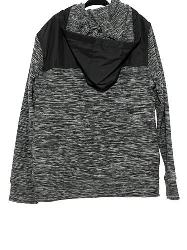 Kids Sweatshirt Size S 7/8 Hoodie Marled Full Zip Logo Black Grey Gray - Picture 4 of 8