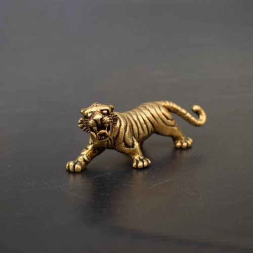 Vintage Bronze Tiger Desktop Ornament Bronze Zodiac Tiger - Picture 3 of 5